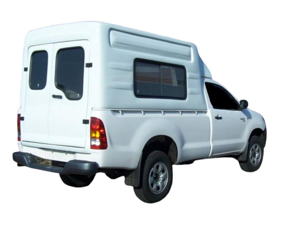 Capota de Fibra Nova Baú Alta 2 Portas para Toyota Hilux Cabine Simples